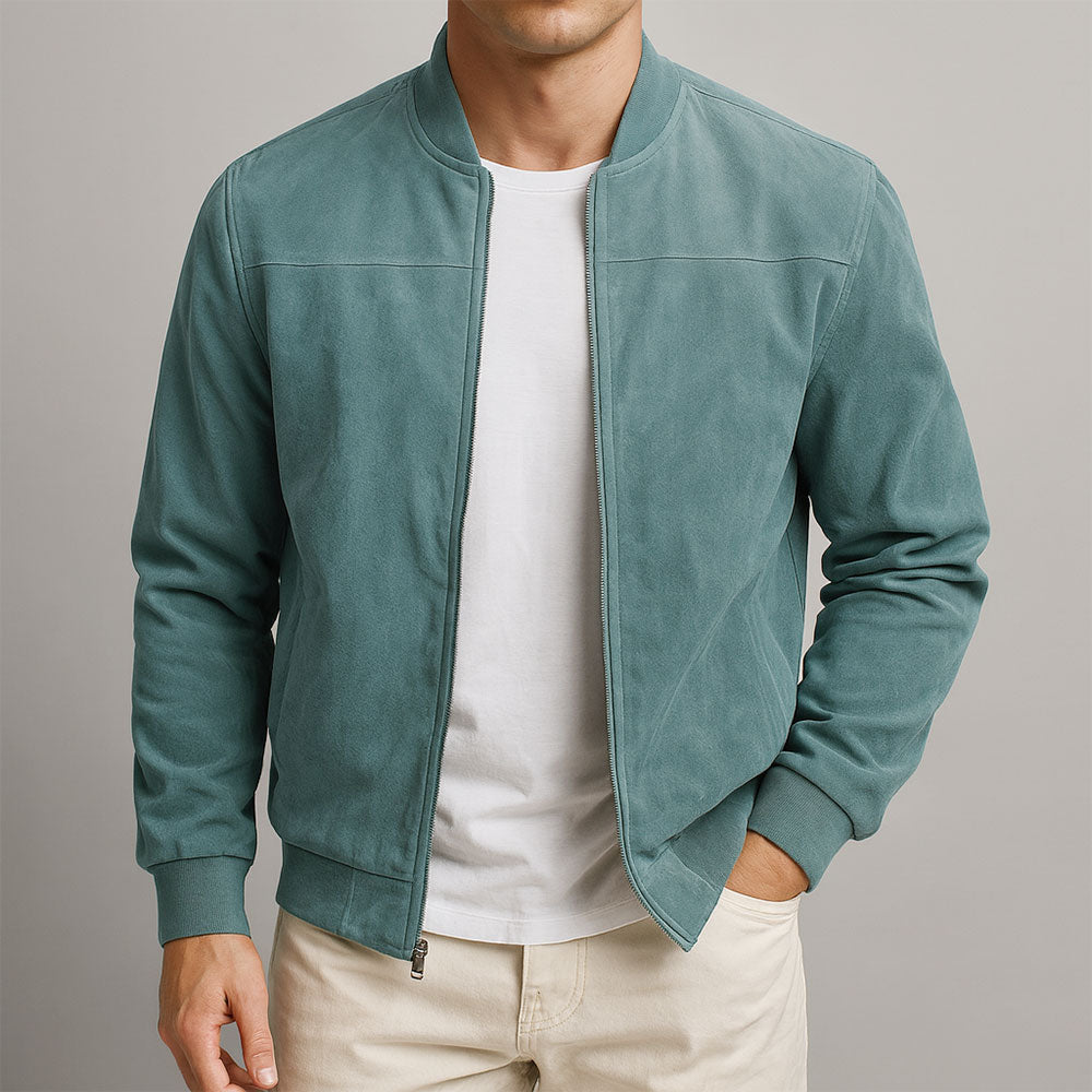Chaqueta de ante marrón - vista frontal
