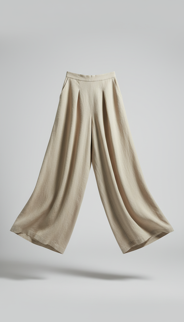 Pantalón ancho de lino Apolo Milano beige