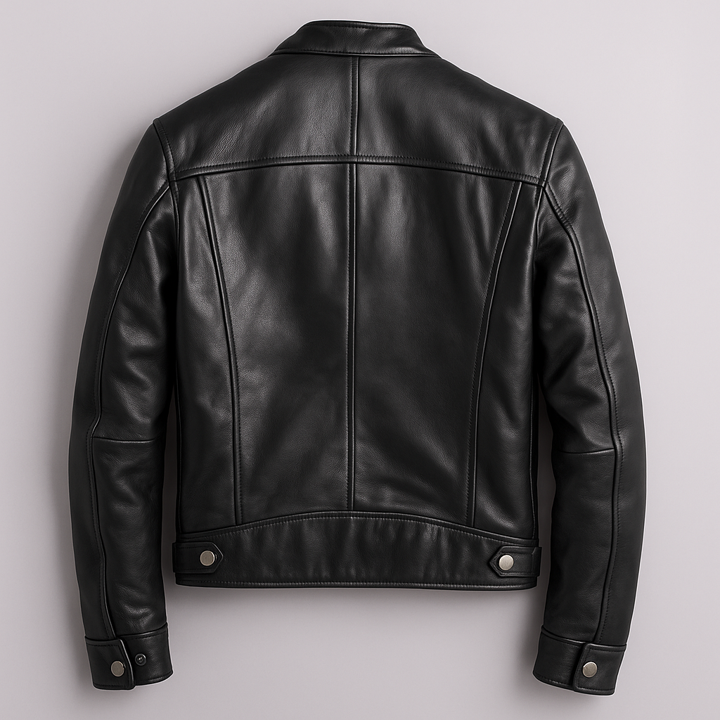 Detalle de la chaqueta efecto piel Guido
