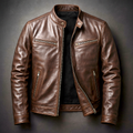 Chaqueta efecto piel vintage para hombre