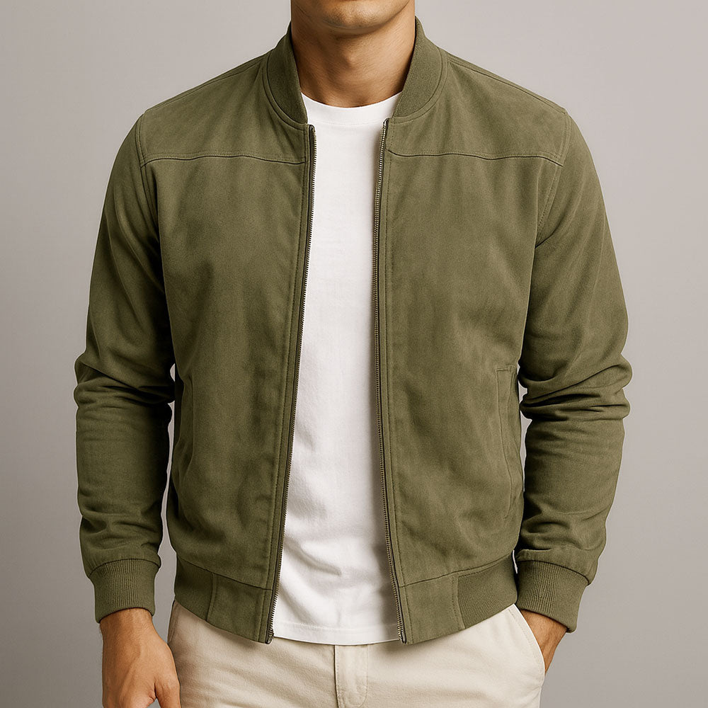 Chaqueta de ante azul para hombre