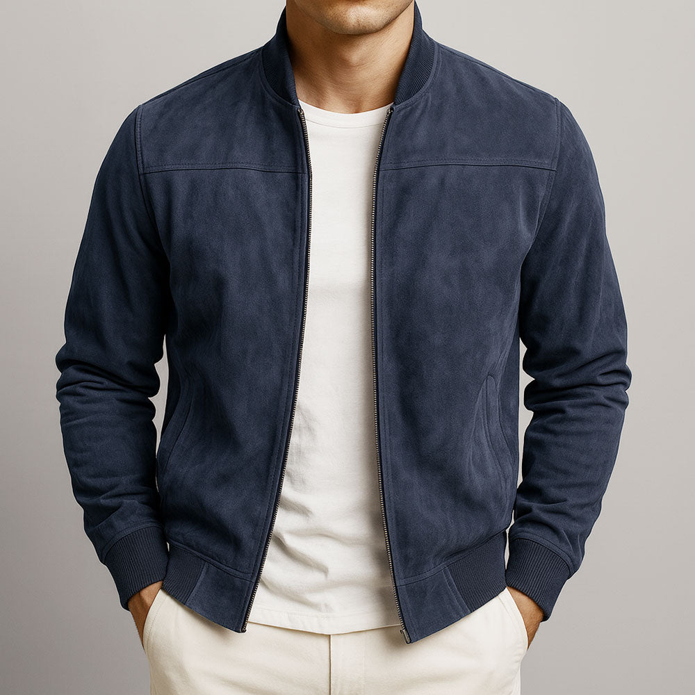 Chaqueta de ante verde para hombre