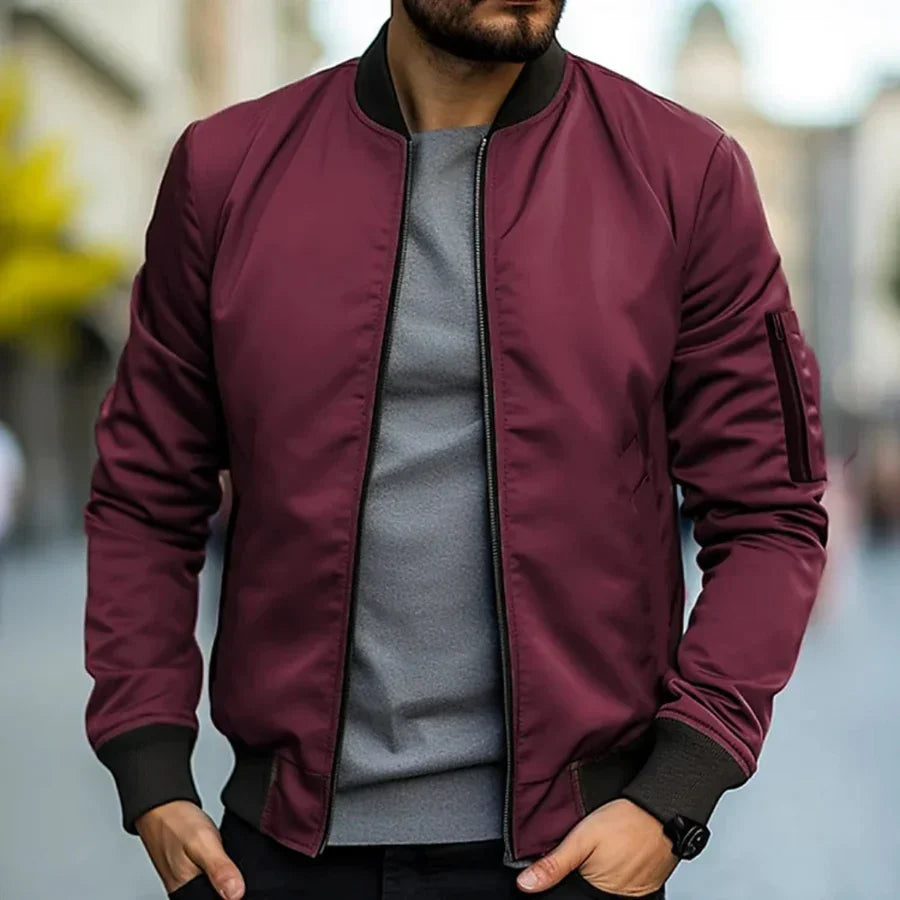 Bomber clásico burdeos para hombre