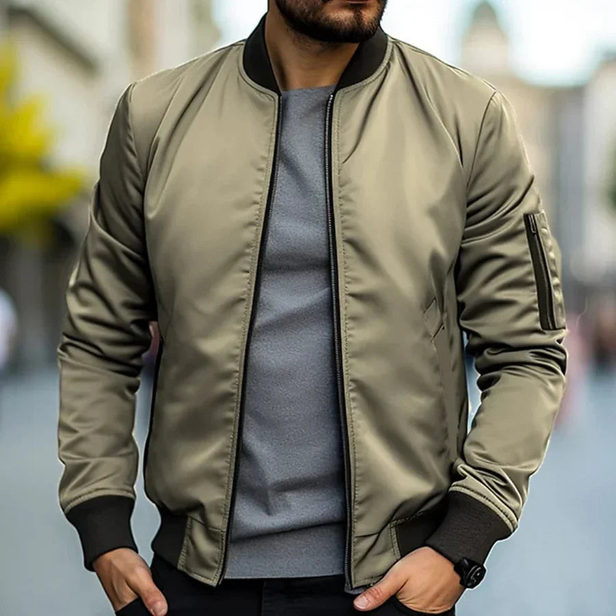 Bomber clásico caqui para hombre