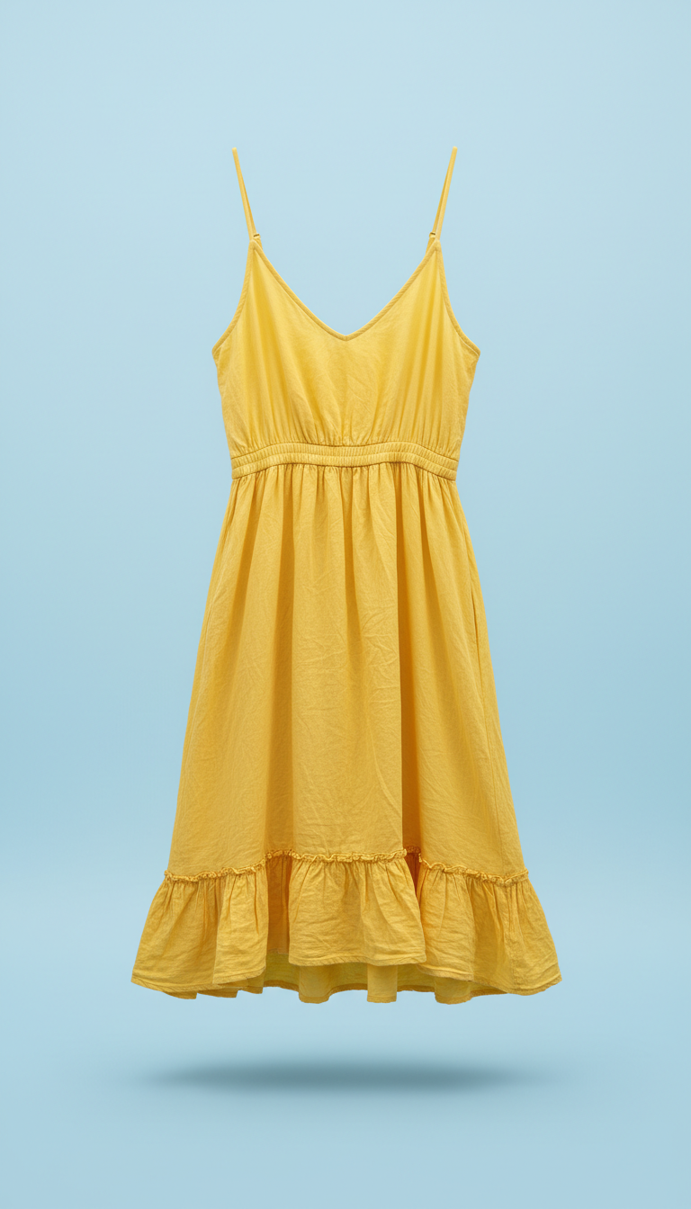 Vestido corto de verano Apolo Milano amarillo suave