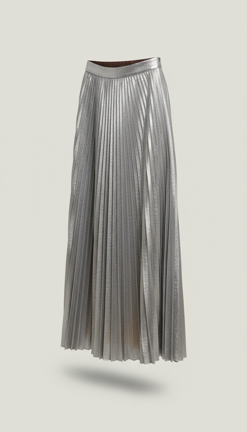 Falda midi plisada Apolo Milano gris