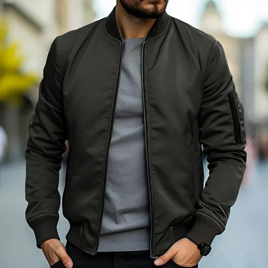 Bomber clásico verde para hombre