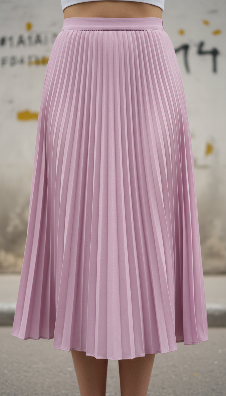 Falda midi plisada Apolo Milano rosa