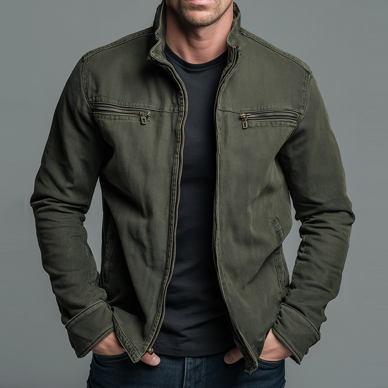 Field jacket militar verde oliva para hombre