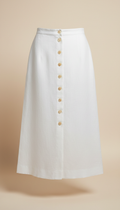 Falda larga de lino Apolo Milano blanco
