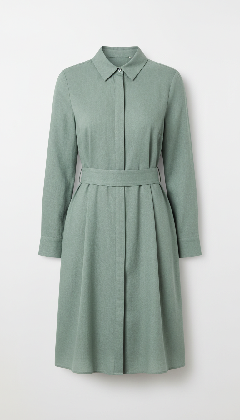 Vestido camisero Apolo Milano verde salvia