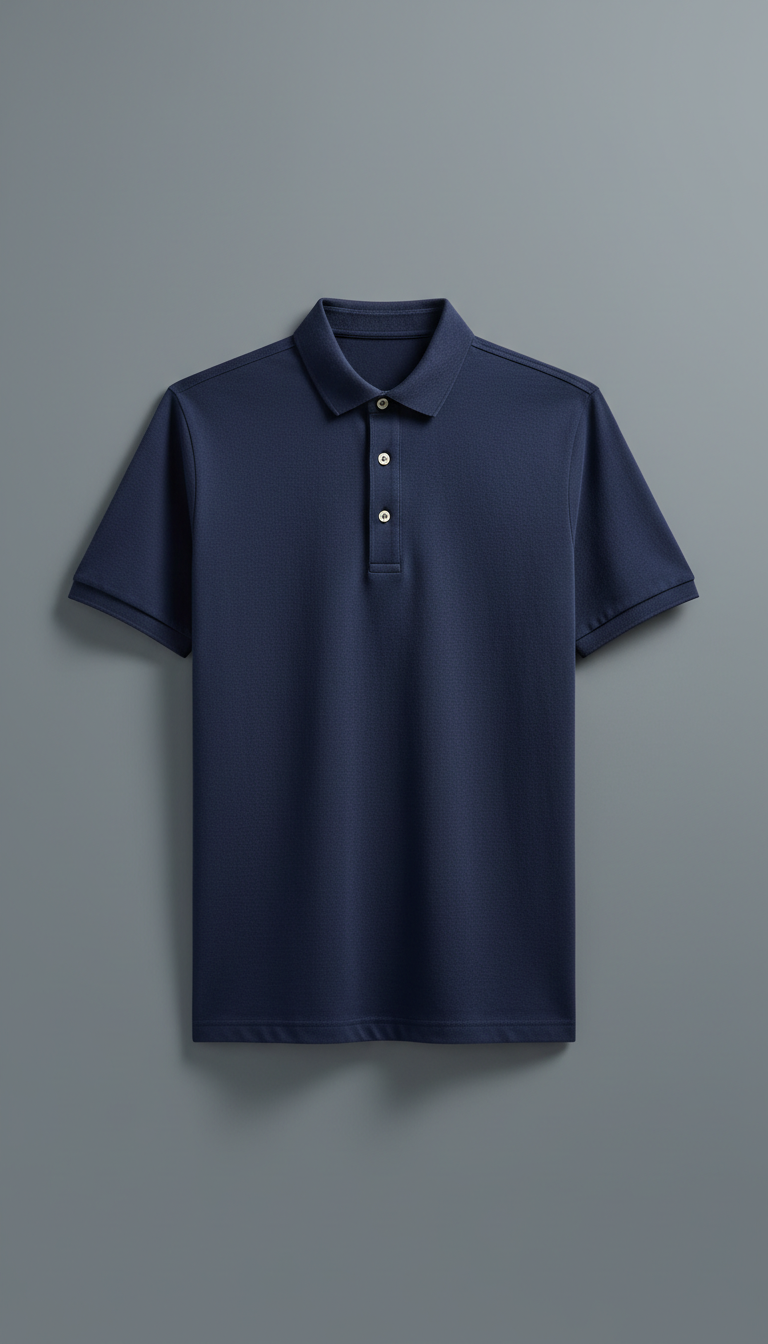 Polo elegante de algodón Apolo Milano azul marino
