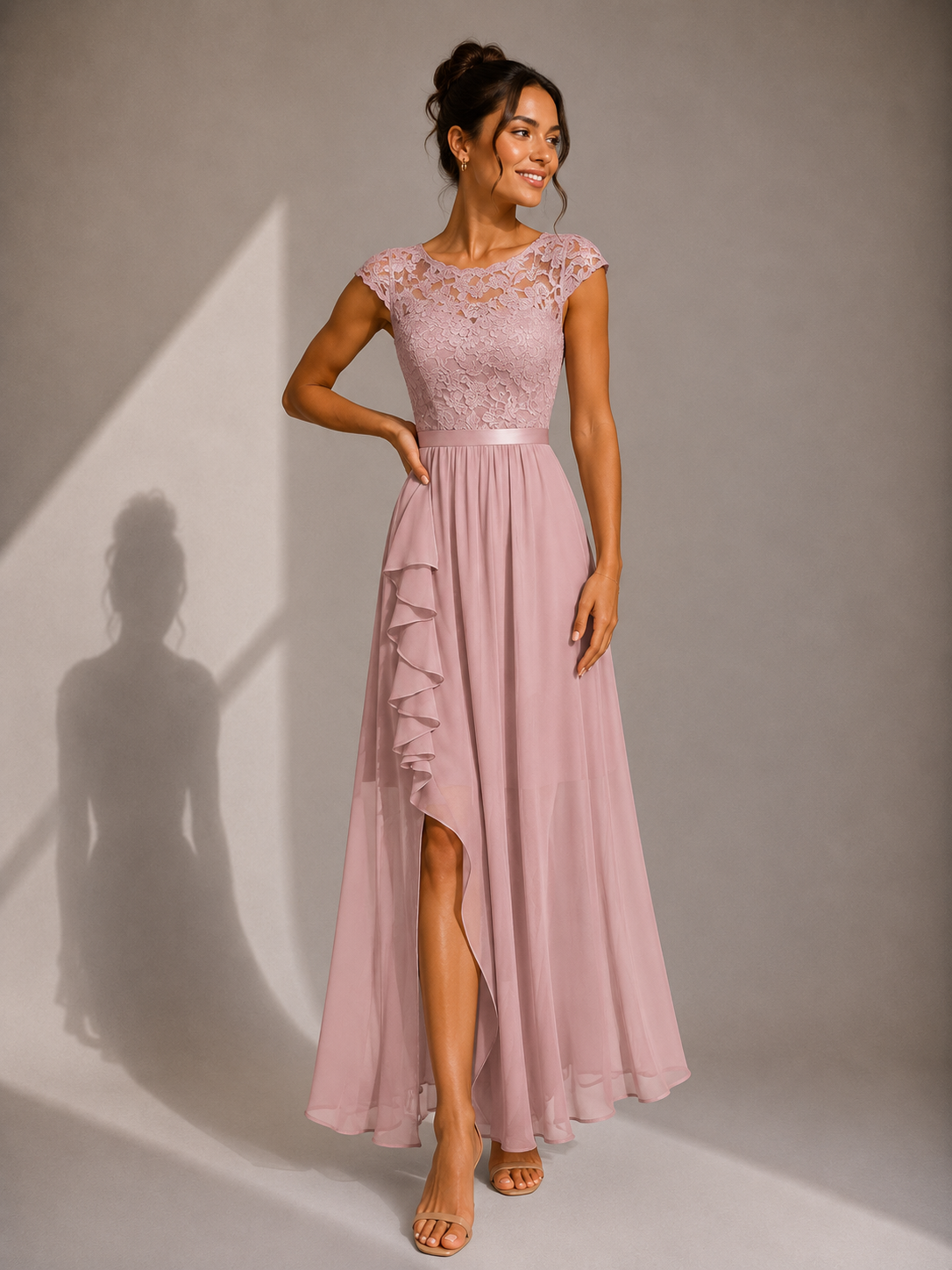 Vestido largo ROSA en rosa