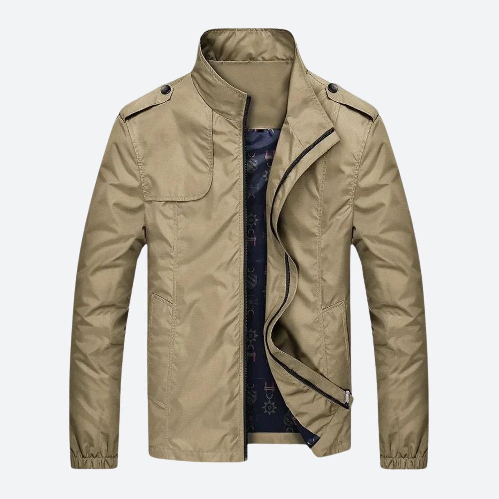 Chaqueta militar ligera caqui para hombre