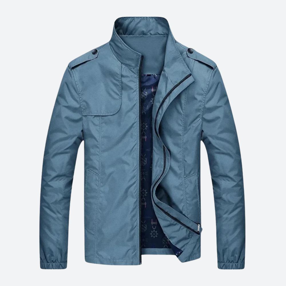 Chaqueta militar ligera azul claro para hombre