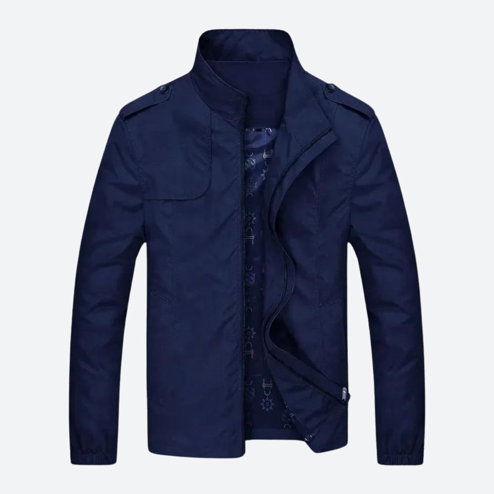 Chaqueta militar ligera azul oscuro para hombre