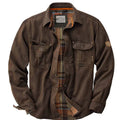 Sobrecamisa de algodón marrón oscuro para hombre