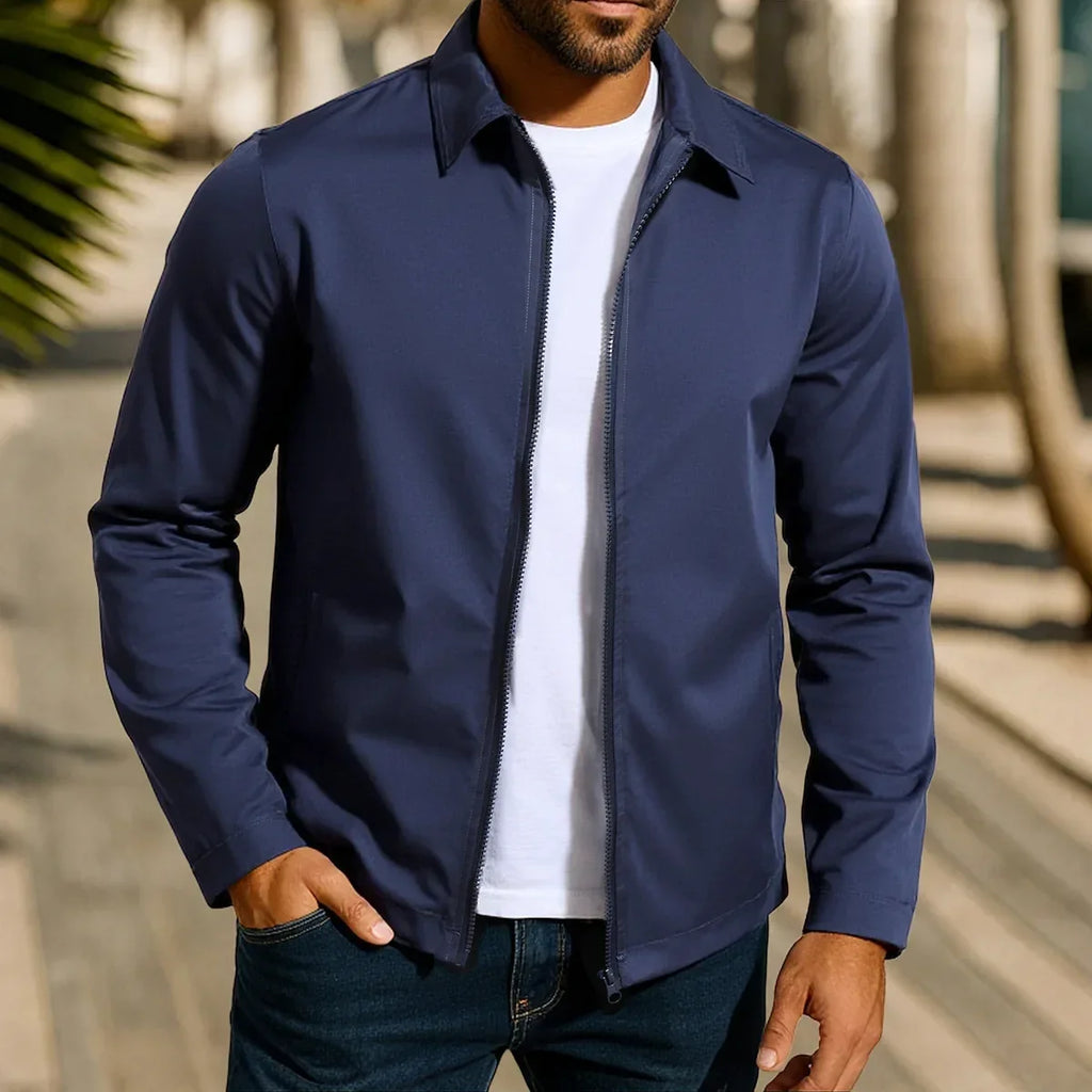 Chaqueta casual ligera azul oscuro para hombre