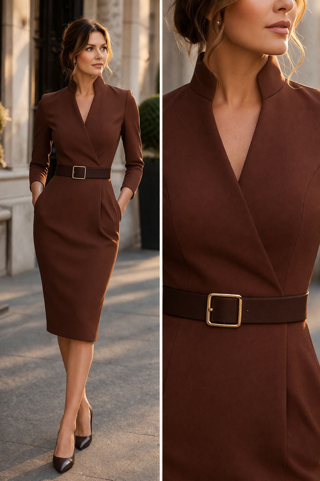 Vestido midi TIVARA - look de ciudad