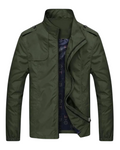 Chaqueta militar ligera verde para hombre