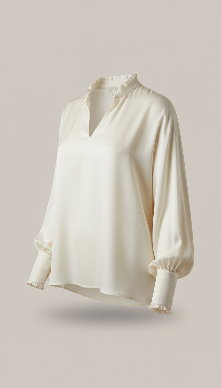 Blusa de seda Apolo Milano color marfil