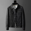 Chaqueta efecto piel negra para hombre
